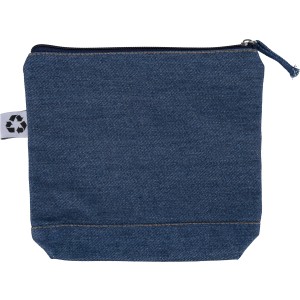Recycled denim cosmetic bag Orin, blue