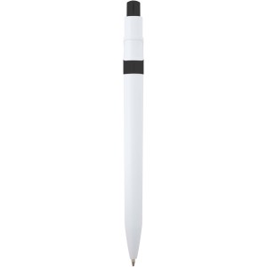 Unica recycled plastic ballpoint pen (black ink), Solid blac (Plastic pen)