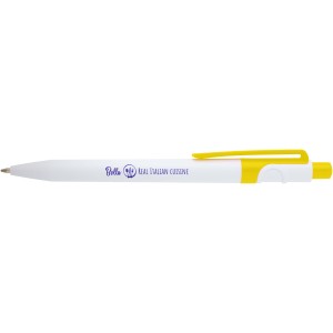 Unica recycled plastic ballpoint pen (blue ink), Yellow (Plastic pen)