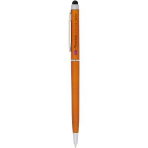 Valeria ABS ballpoint pen with stylus, Orange (Plastic pen)