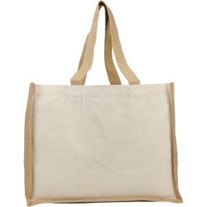 Varai 340 g/m2 canvas and jute shopping tote bag, Natural (Shopping bags)