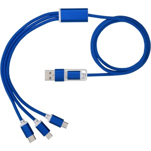 Versatile 3-in-1 charging cable with dual input, Royal blue (Eletronics cables, adapters)