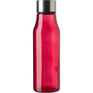 Glass and stainless steel bottle (500 ml) Andrei, red (Water bottles)