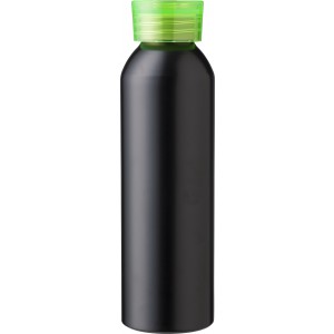 Recycled aluminium bottle (650 ml) Izabella, lime (Water bottles)