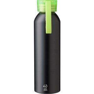 Recycled aluminium bottle (650 ml) Izabella, lime (Water bottles)