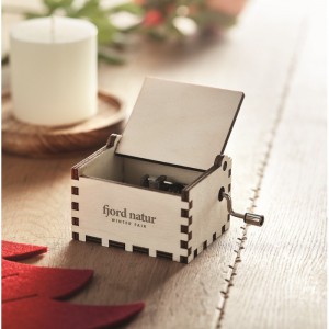 Wooden Christmas music box, Wood (Decorations)