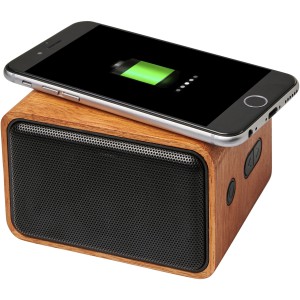 Wooden speaker with charging pad, Wood (Speakers, radios)