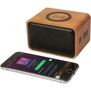 Wooden speaker with charging pad, Wood (Speakers, radios)