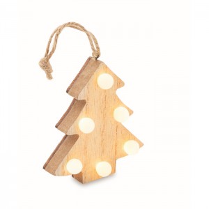 Wooden weed tree with lights, Wood (Decorations)