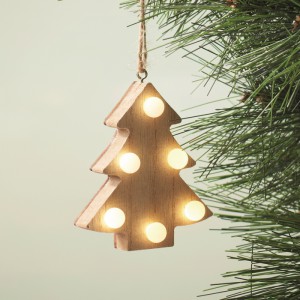 Wooden weed tree with lights, Wood (Decorations)