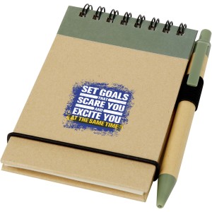 Zuse A7 recycled jotter notepad with pen, Heather green, Nat (Notebooks)